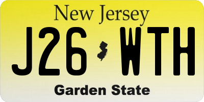 NJ license plate J26WTH