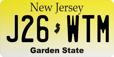 NJ license plate J26WTM