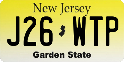 NJ license plate J26WTP