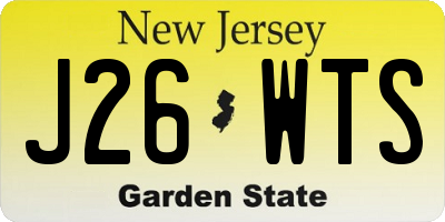 NJ license plate J26WTS