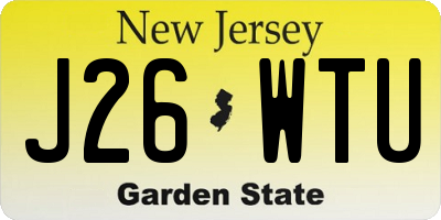 NJ license plate J26WTU