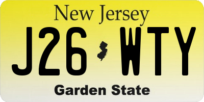 NJ license plate J26WTY