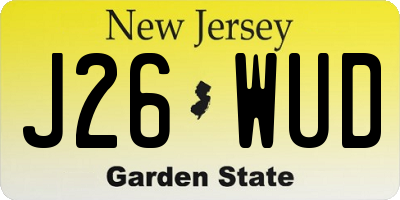 NJ license plate J26WUD