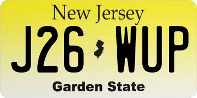 NJ license plate J26WUP