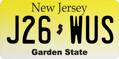 NJ license plate J26WUS