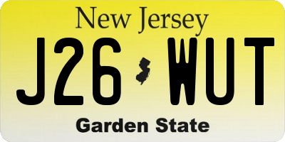 NJ license plate J26WUT