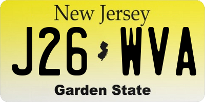 NJ license plate J26WVA