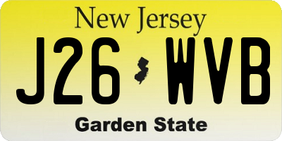 NJ license plate J26WVB
