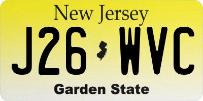 NJ license plate J26WVC