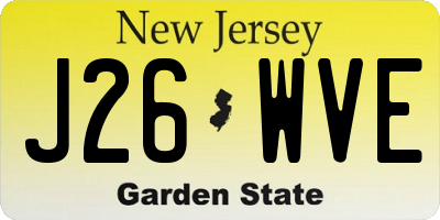 NJ license plate J26WVE
