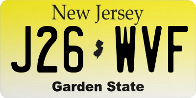 NJ license plate J26WVF