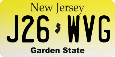NJ license plate J26WVG