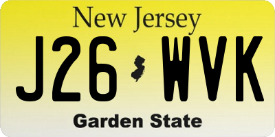 NJ license plate J26WVK
