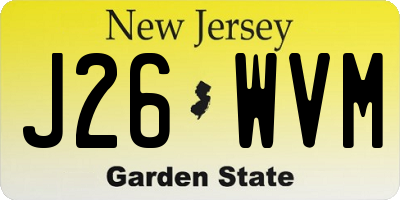 NJ license plate J26WVM
