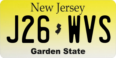 NJ license plate J26WVS