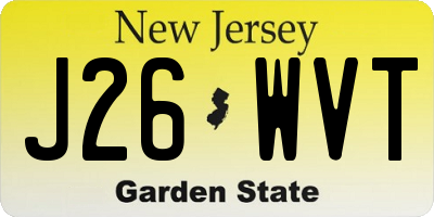 NJ license plate J26WVT