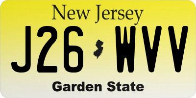NJ license plate J26WVV