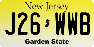 NJ license plate J26WWB
