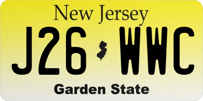 NJ license plate J26WWC