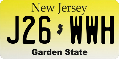 NJ license plate J26WWH