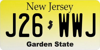 NJ license plate J26WWJ