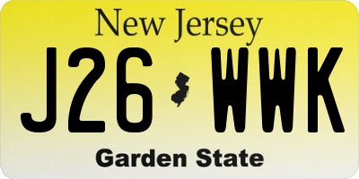 NJ license plate J26WWK
