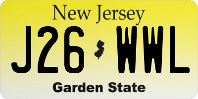 NJ license plate J26WWL