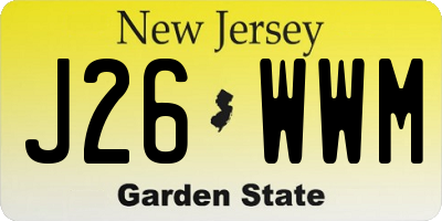 NJ license plate J26WWM