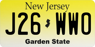 NJ license plate J26WWO