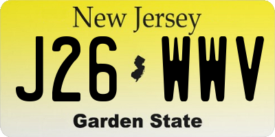 NJ license plate J26WWV