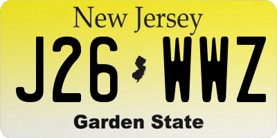 NJ license plate J26WWZ