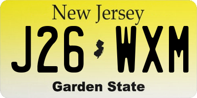 NJ license plate J26WXM