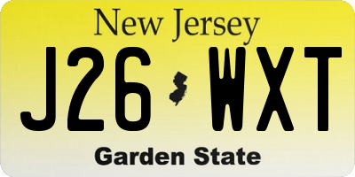NJ license plate J26WXT