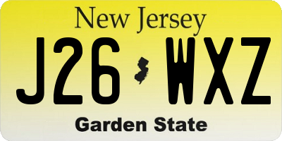 NJ license plate J26WXZ