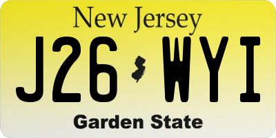 NJ license plate J26WYI