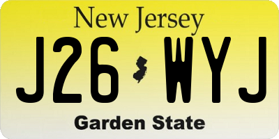 NJ license plate J26WYJ