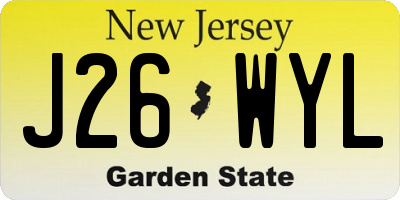 NJ license plate J26WYL