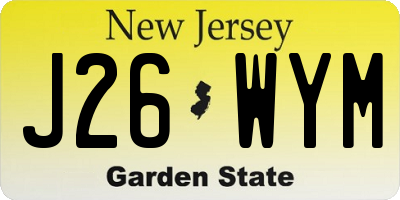 NJ license plate J26WYM
