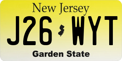 NJ license plate J26WYT