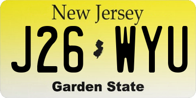 NJ license plate J26WYU
