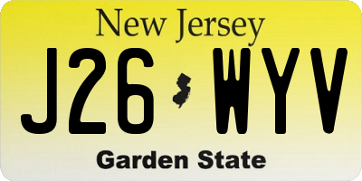 NJ license plate J26WYV