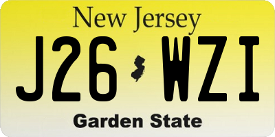 NJ license plate J26WZI