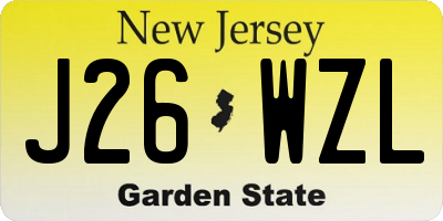 NJ license plate J26WZL