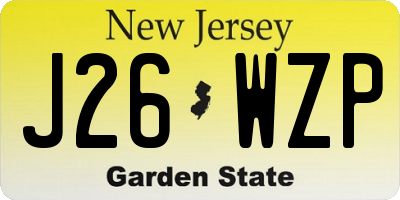 NJ license plate J26WZP