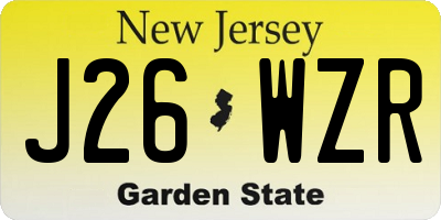 NJ license plate J26WZR
