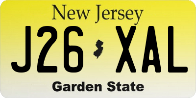 NJ license plate J26XAL