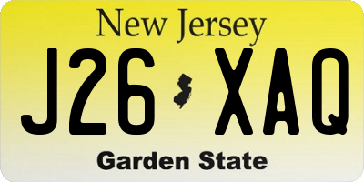 NJ license plate J26XAQ