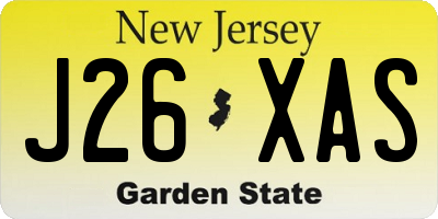 NJ license plate J26XAS