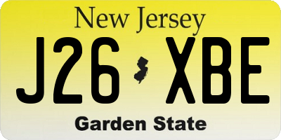 NJ license plate J26XBE