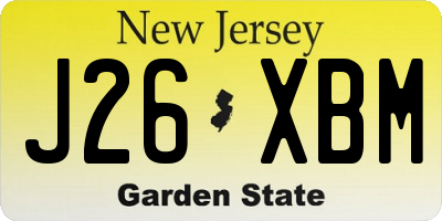 NJ license plate J26XBM